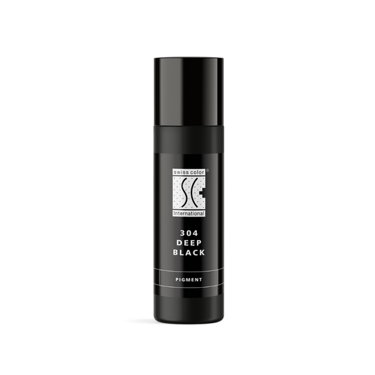 Flacone pigmento 304 Deep Black Swiss Color 10 ml – Nero inorganico CI 77266 a doppia granulometria per PMU eyeliner ad alta saturazione.