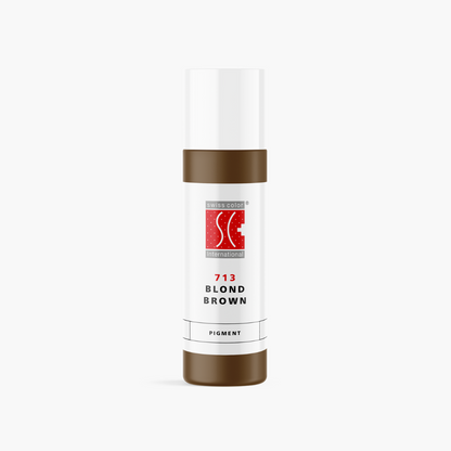 Flacone pigmento 713 Blond Brown – Marrone biondo caldo per sopracciglia PMU Serie 7 Swiss Color, formula ibrida con ossidi di ferro purificati, texture fluida e risultato naturale.