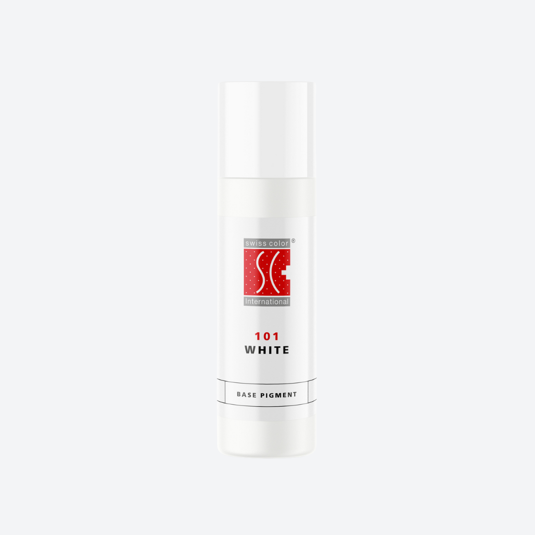 Flacone pigmento 101 White Swiss Color 5 ml – Schiarente inorganico CI 77891 per miscele PMU labbra e areola, effetto matte e cipriato.