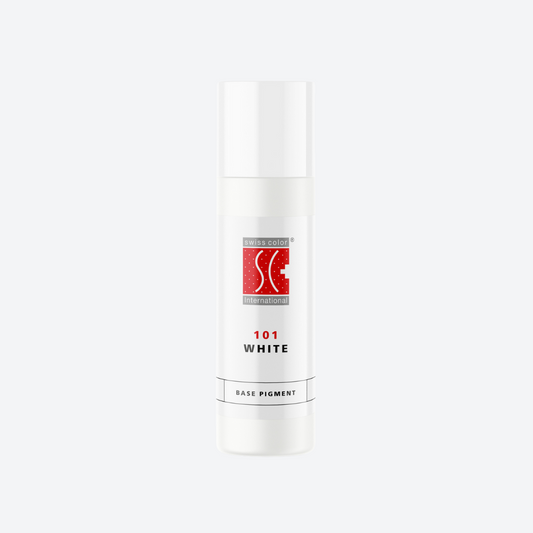 Flacone pigmento 101 White Swiss Color 5 ml – Schiarente inorganico CI 77891 per miscele PMU labbra e areola, effetto matte e cipriato.