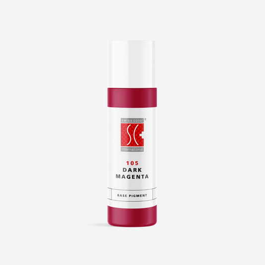 Flacone pigmento 105 Dark Magenta Swiss Color 5 ml – pigmento organico freddo per miscele PMU labbra e areola, ideale per toni scuri e prugna.