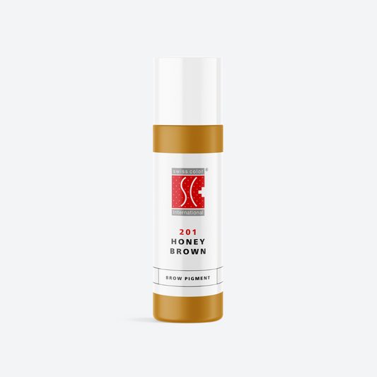 Flacone pigmento 201 Honey Brown Swiss Color 10 ml – pigmento ibrido biondo miele caldo per PMU sopracciglia e areola.