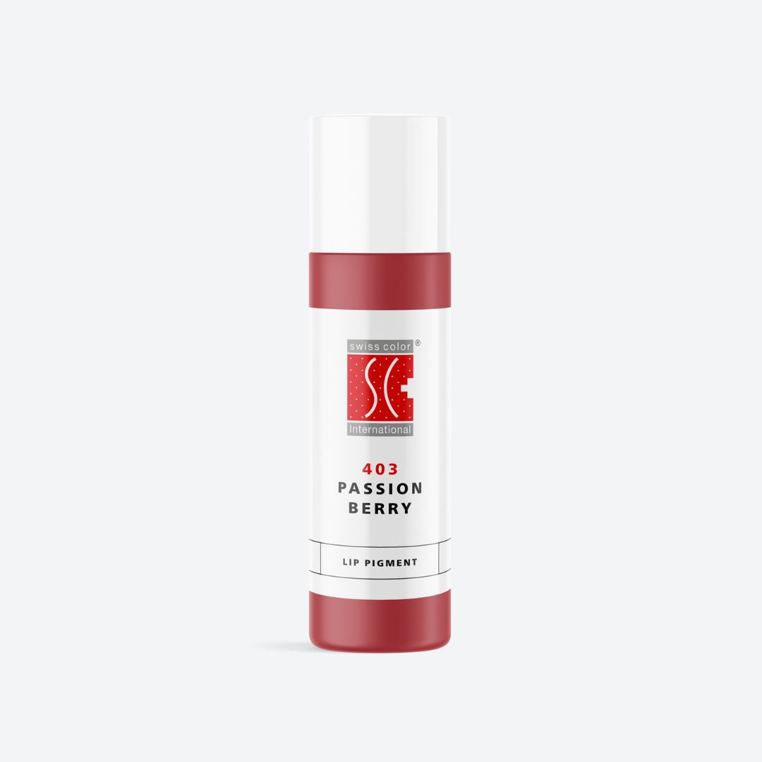 Flacone pigmento 403 Passion Berry Swiss Color 5 ml e 10 ml – Colore rosa freddo per PMU labbra e areola, formula ibrida luminosa e stabile.
